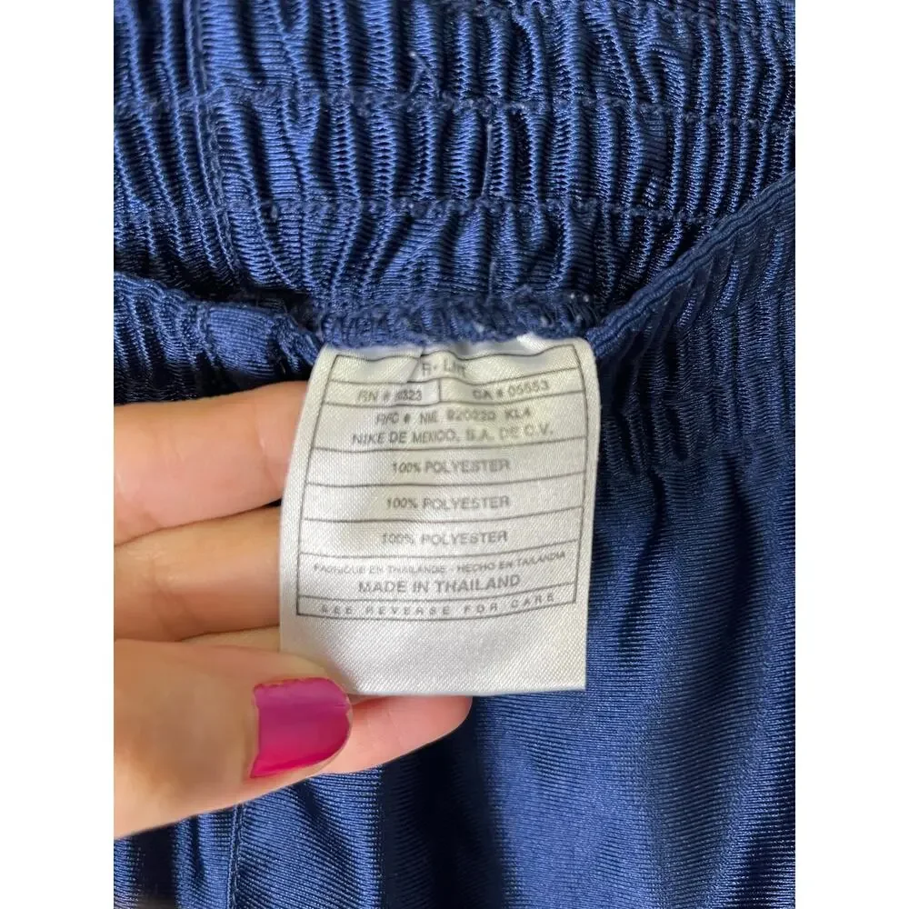 Vintage Nike Snap Button Tear Away Track Pants Navy Blue Swoosh Y2K Medium